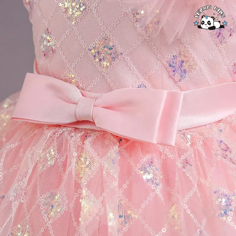 LEZONKIDS - Wholesale High Quality New Design Custom Color Size glitter lace Girl's Summer Dress for party
